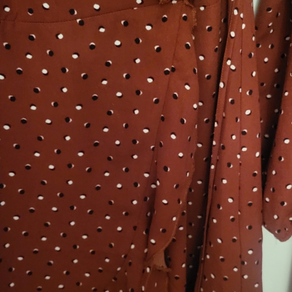 NEW! MINI RUST WRAP DRESS - Picture 7 of 7